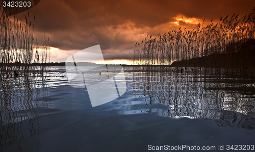 Image of Lake in denmark in winter shot with colour graduated filter