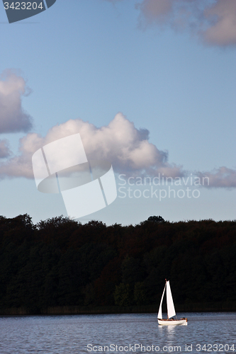 Image of Boat sailing on a lake