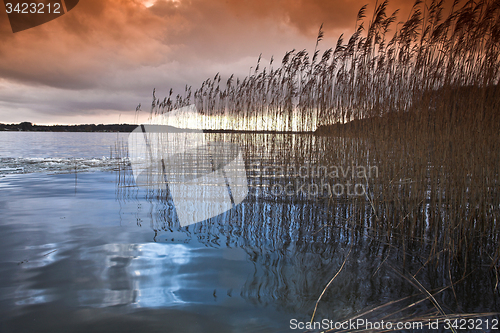 Image of Lake in denmark in winter shot with colour graduated filter