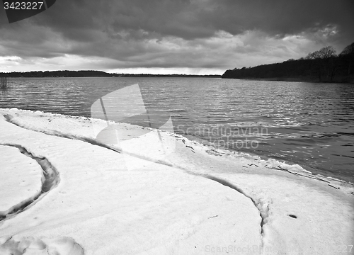 Image of Lake in denmark in winter shot with colour graduated filter