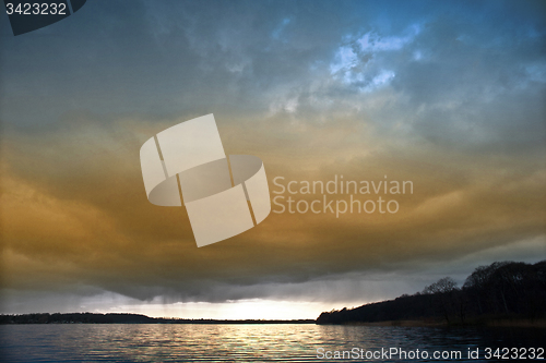 Image of Lake in denmark in winter shot with colour graduated filter