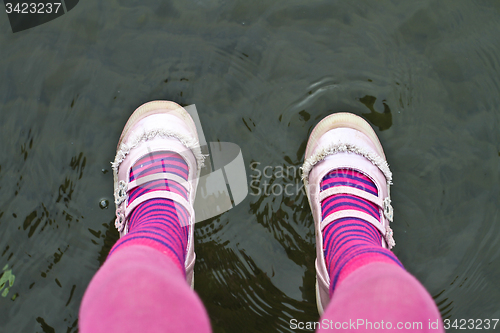 Image of Pink legs of a child sitting