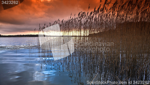 Image of Lake in denmark in winter shot with colour graduated filter