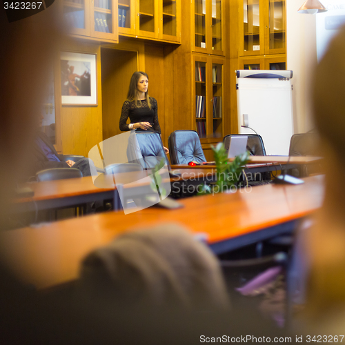 Image of Corporative business woman on job interview.