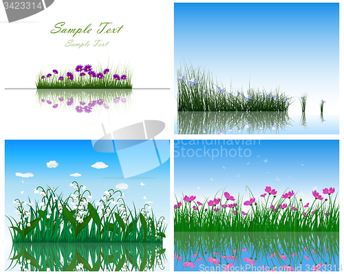 Image of 4 Grass on Water backgrounds