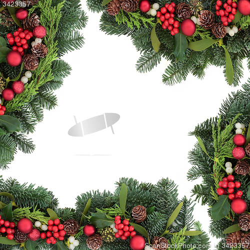 Image of Christmas Bauble and Holly Border