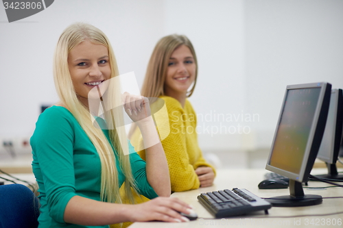 Image of students group in computer lab classroom