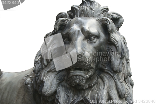 Image of lion statue cut-out images on white backgrounds