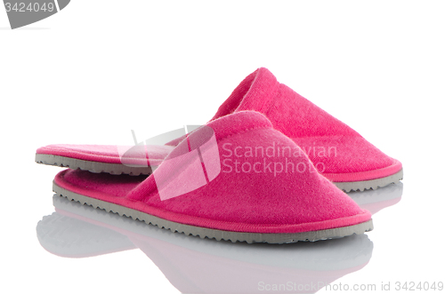 Image of A pair of pink slippers