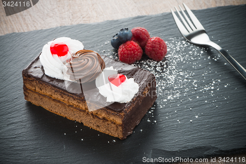 Image of Piece of chocolate cake