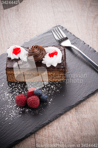 Image of Piece of chocolate cake