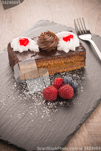 Image of Piece of chocolate cake