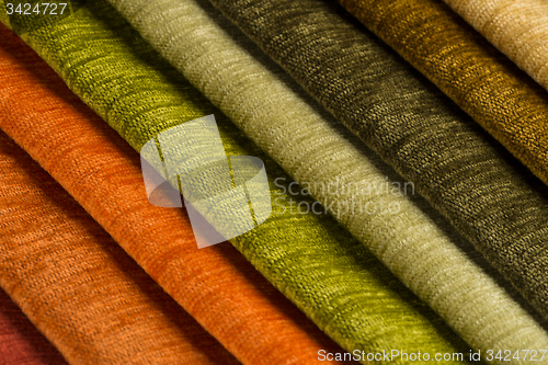 Image of Multi color fabric texture samples