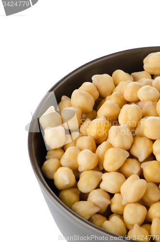 Image of Chickpeas in a brown bowl