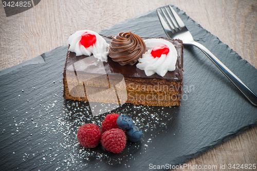 Image of Piece of chocolate cake