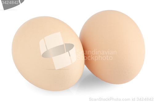 Image of Two eggs on white 