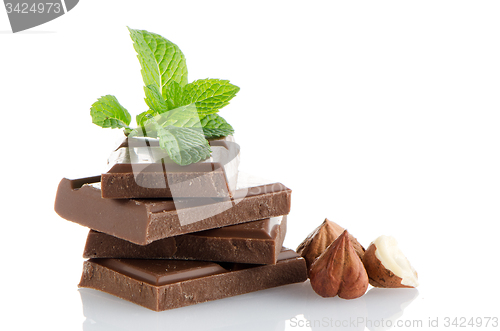 Image of Closeup detail of chocolate parts