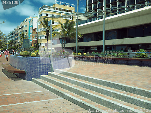 Image of editorial cactus garden on pedestrian promenade Playa de Cantera