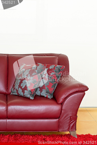 Image of Red loveseat