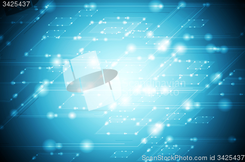 Image of Abstract shiny blue tech background