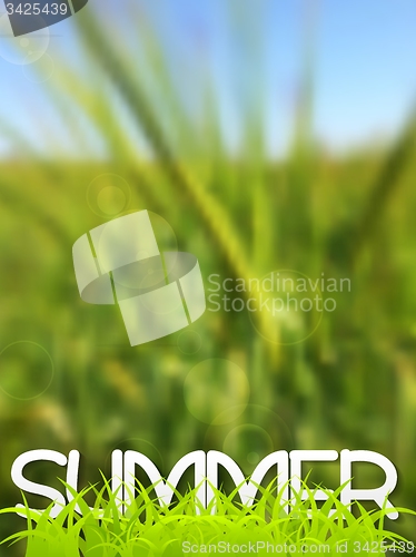 Image of Abstract green blurred summer background
