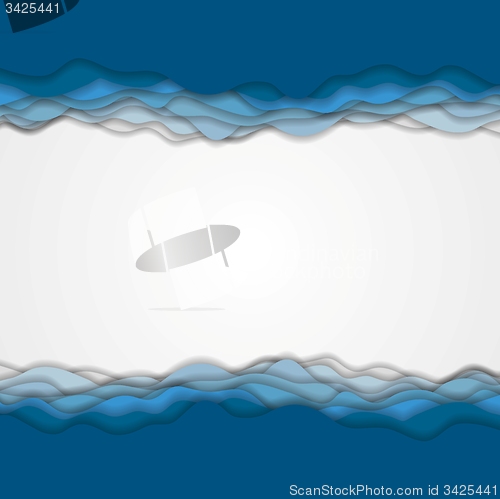 Image of Abstract blue wavy background