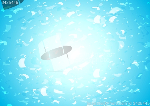 Image of Bright shiny confetti blue vector background
