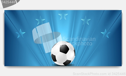 Image of Bright abstract blue soccer background