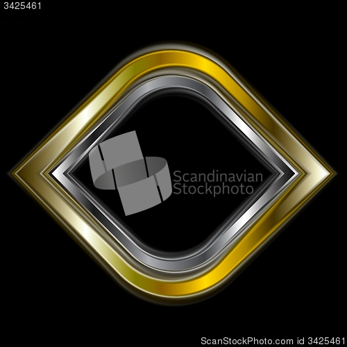 Image of Bright gold and silver metal logo shape