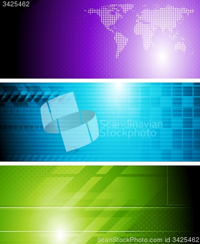 Image of Bright tech vector banners