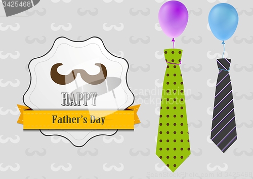 Image of Father\'s Day retro vintage background with ties and balloons