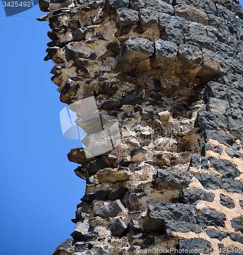 Image of Texture of ruined wall in Sevan lake