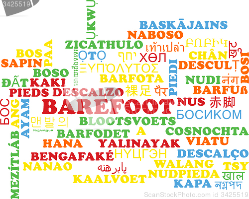 Image of Barefoot multilanguage wordcloud background concept