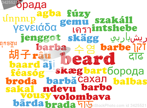 Image of Beard multilanguage wordcloud background concept