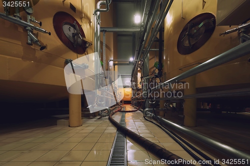 Image of Industrial interior with welded silos