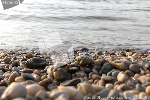 Image of Sea polished rocks closeup