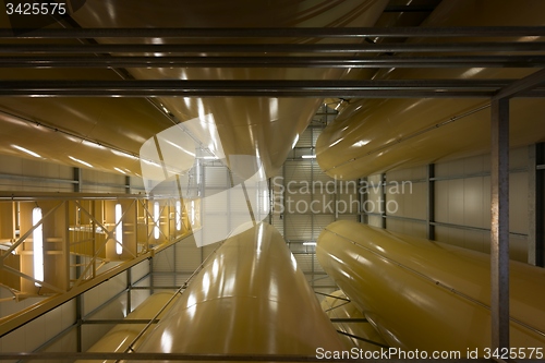 Image of Industrial interior with welded silos