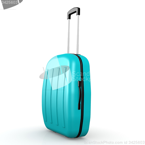 Image of Blue luggage with white background