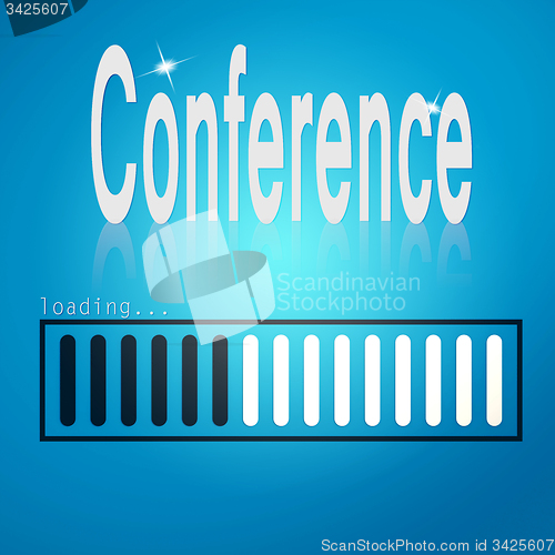 Image of Blue loading bar with conference word 