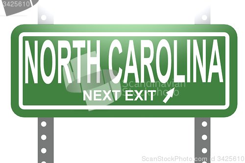 Image of North Carolina green sign board isolated
