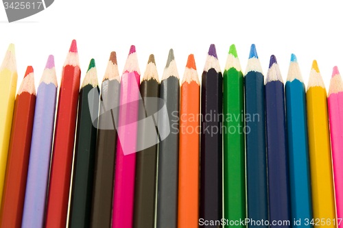 Image of colored pencils close up