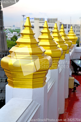 Image of roof  gold    temple     bangkok  sky line  temple 