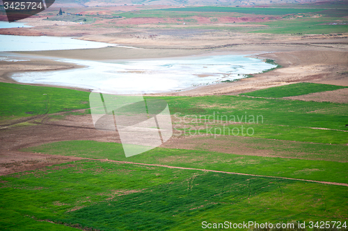 Image of pond and lake in the   land 