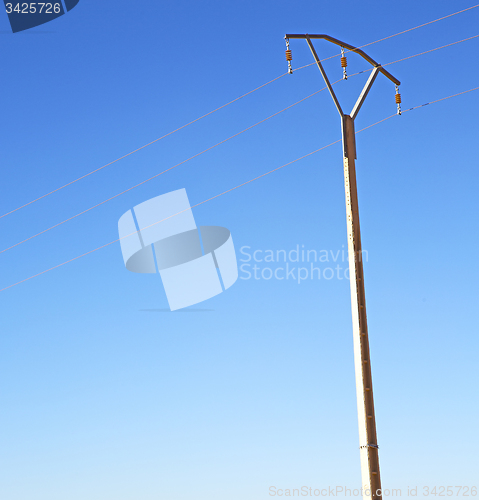 Image of   utility pole in africa morocco energy and distribution pylon