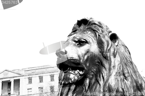 Image of england  historic   marble and statue in old city of london 