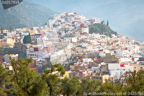 Image of old city in morocco   and landscape valley