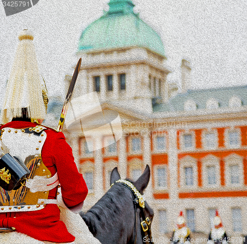 Image of for    the queen in london england horse and cavalry 