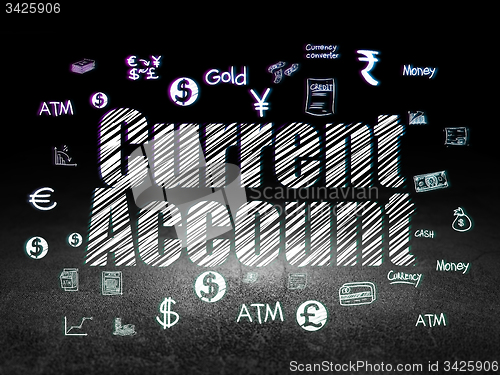 Image of Money concept: Current Account in grunge dark room