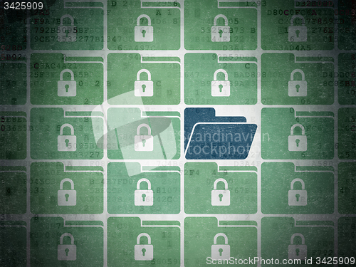 Image of Safety concept: folder icon on Digital Paper background