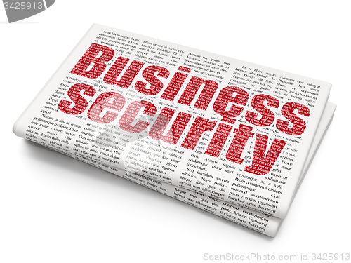 Image of Security concept: Business Security on Newspaper background